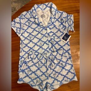 NWT Roller Rabbit X Target Geo Trellis  Blue Pajamas XXS
